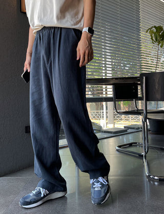 Good Fit Linen Full Elastic Waist Wide Pants (6 colors)