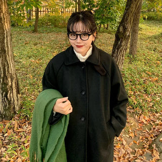 High-neck long coat