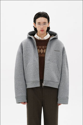 [MASONPRINCE] Heavyweight Air Layer Stand Collar Hoodie Set