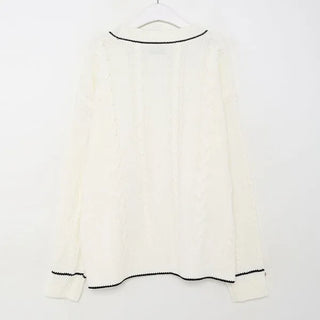 Cable knit unisex cardigan