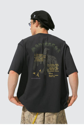 [Monterest] Outdoor Bird Print Oversized T-Shirt