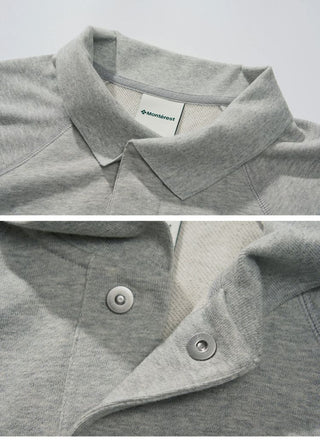 [Monterest] Relaxed Fit Polo Collar Knit Sweatshirt