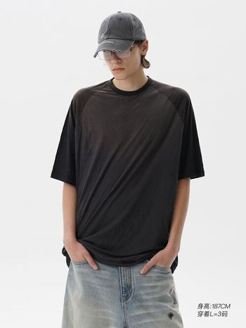 [MASONPRINCE] Raglan color block Short T-Shirt