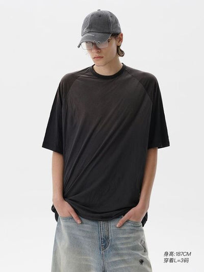 [MASONPRINCE] Raglan color block Short T-Shirt