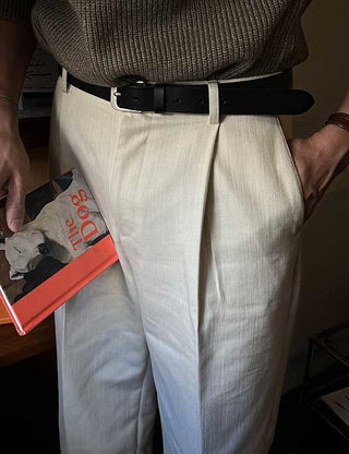 Seoul One-Pleat Denim Slacks (4 colors)