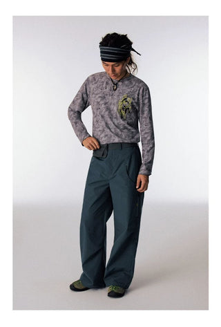 [CONP] Outdoor Swirl Pocket Zip Wide Pants