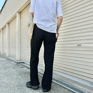Pleated semi-bootcut pants