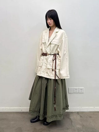 [NEVERSEEZ] Washed Cotton Work Jacket