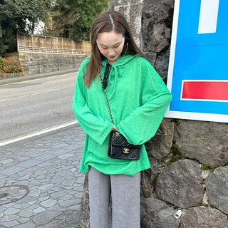 Oversized knit hoodie