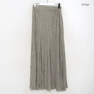 Pleated banded long skirt