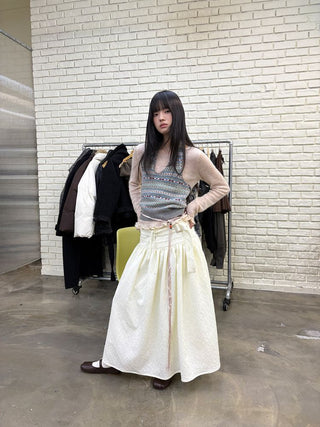 [NEVERSEEZ] Fair Isle Knit Halter Vest