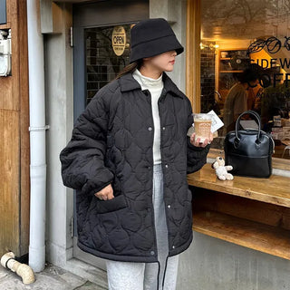 Oversized quilted collar jumper