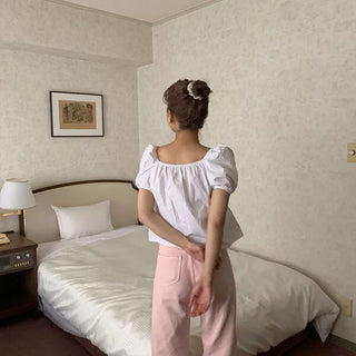 2-way Shirred Ribbon Blouse