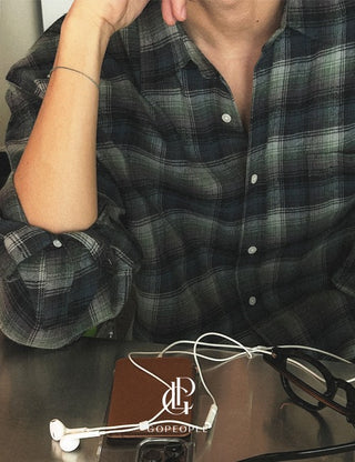 [by GOPEOPLE] Olive Plaid Shirt