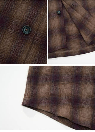 [Monterest] Oversized Yarn-Dyed Plaid Shirt
