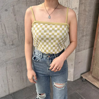 Checked camisole