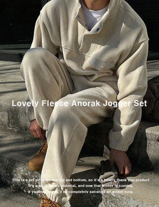 Lovely Fleece Anorak Jogger Set (4 colors)