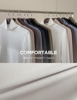 (Slim Fit/Basic Fit) Turtleneck T-Shirt - 7 Colors