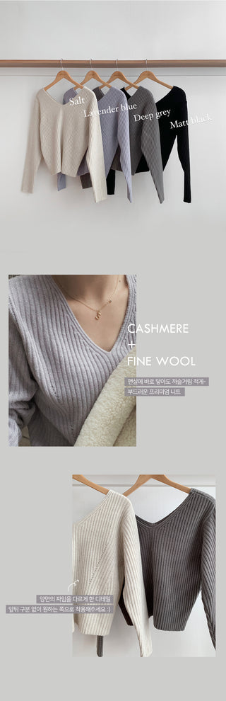 Slim cashmere ribbed knit - 4 colors