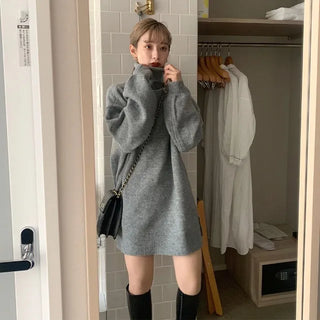 Turtleneck knit dress