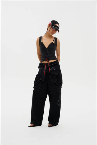[MASONPRINCE] Bear Crystal Hoodie & Sweatpants Set