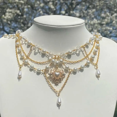 Fairycore Pearl Choker Necklace