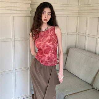 pink backless Top