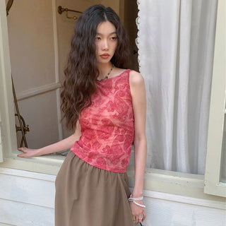 pink backless Top