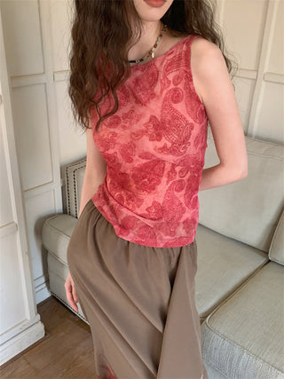 pink backless Top
