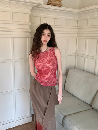 pink backless Top