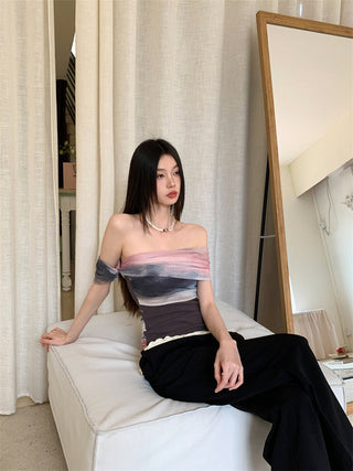 mesh blooming top