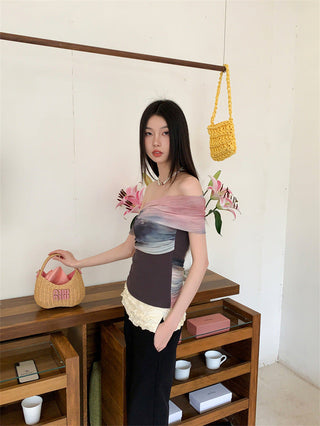 mesh blooming top