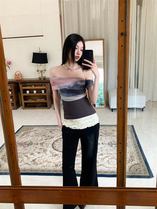 mesh blooming top