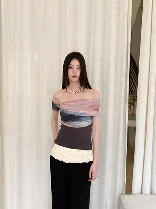 mesh blooming top