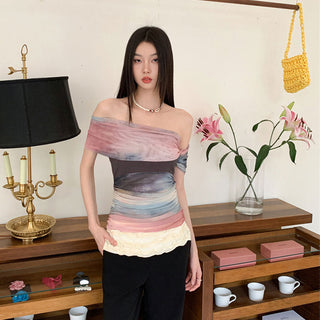mesh blooming top