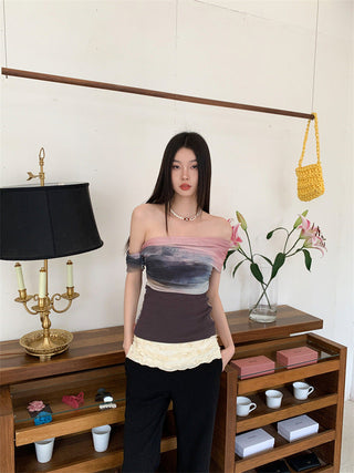 mesh blooming top