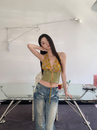 daisy lace Top