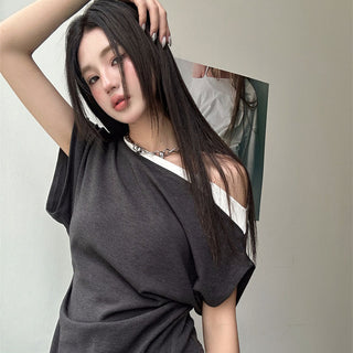 contrast color Top