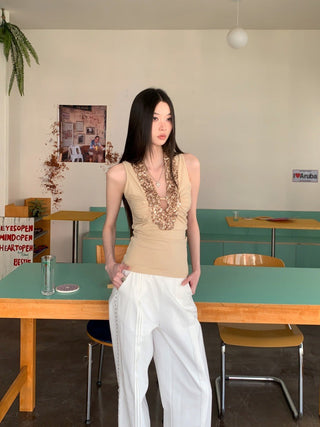 sequin stitch Top