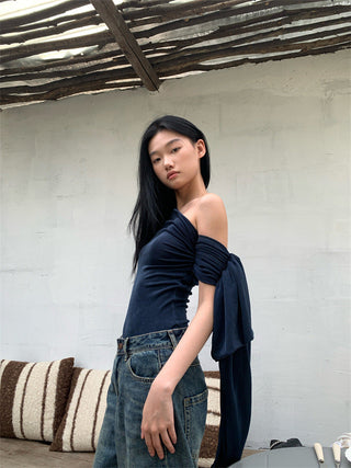 ribbon off-shoulder top