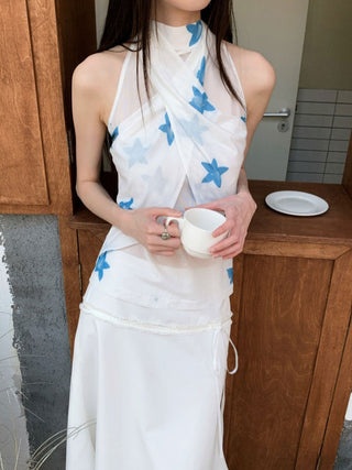 star print Top