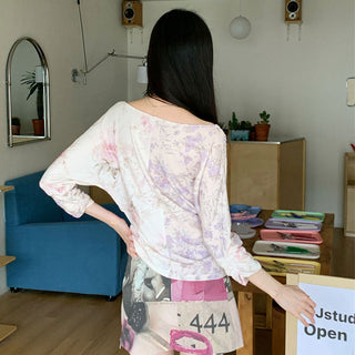 floral V-neck top
