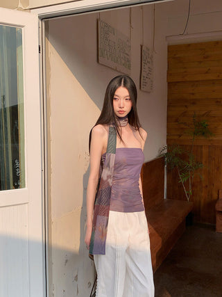 pleated mesh Top