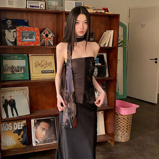 pleated mesh Top