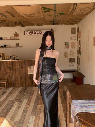 pleated mesh Top