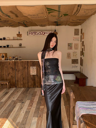 pleated mesh Top