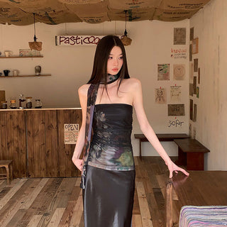 pleated mesh Top