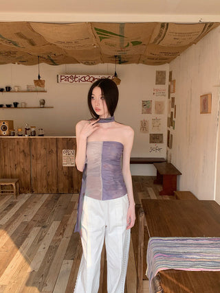 pleated mesh Top