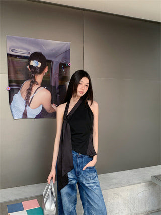 patchwork ribbon Top