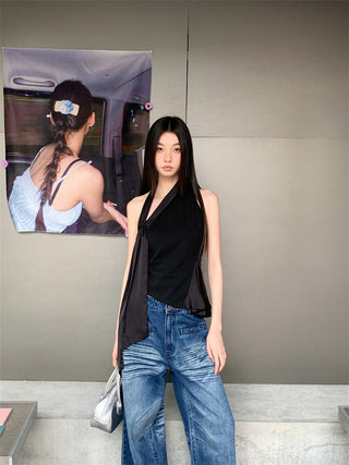 patchwork ribbon Top